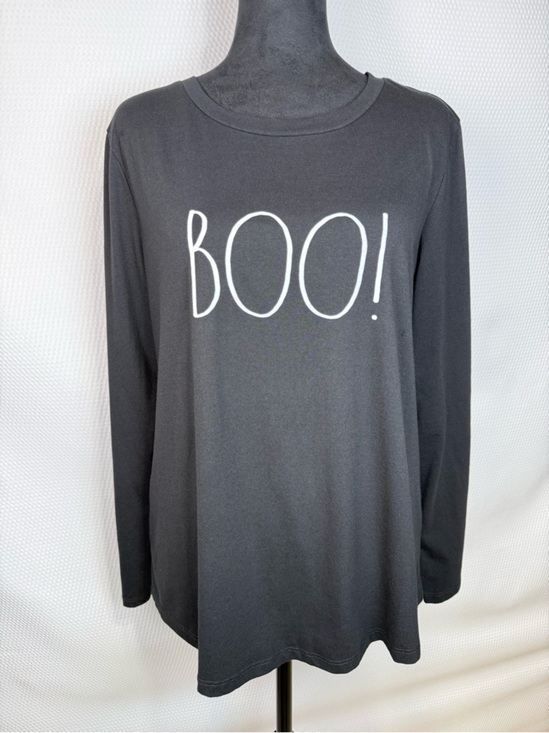 Rae Dunn Tops - Rae Dunn BOO! Graphic Halloween Long Sleeve Shirt Size Large Spooky
